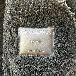 AllSaints Kitt Shearling Textured Leather Jacket